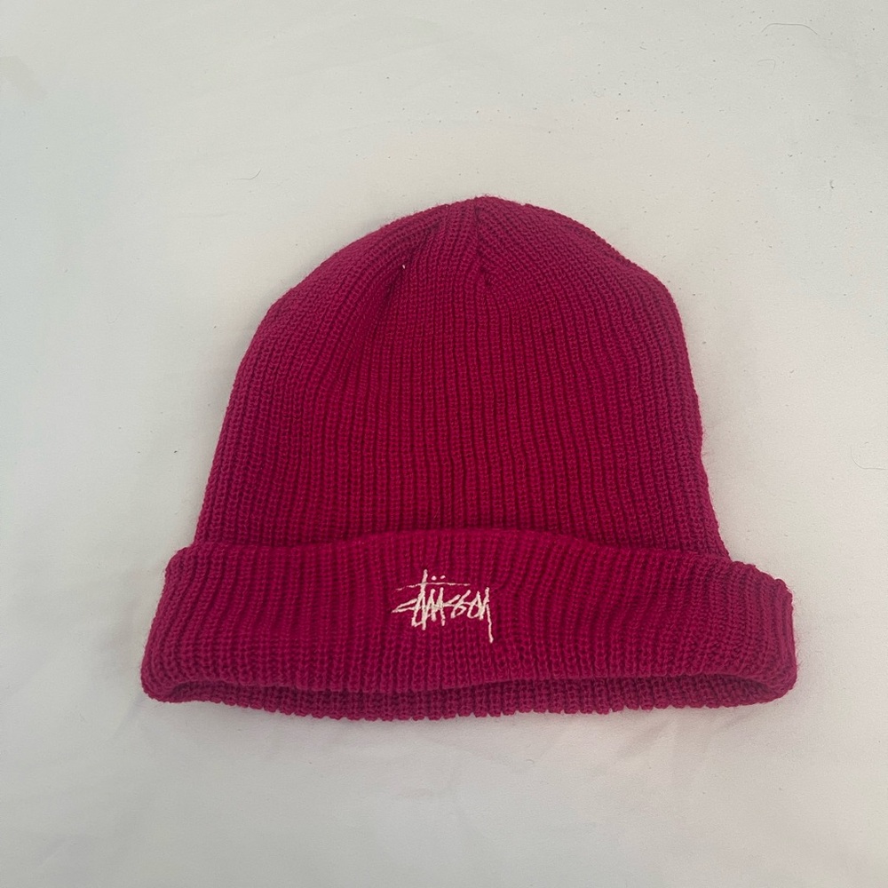 Stussy Burgundy Knit Beanie